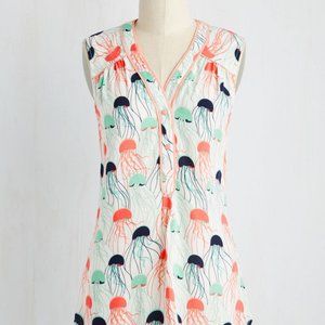 Modcloth Cafe au Soleil jellyfish top S